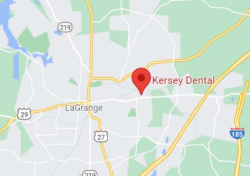 Google map with Kersey Dental location.